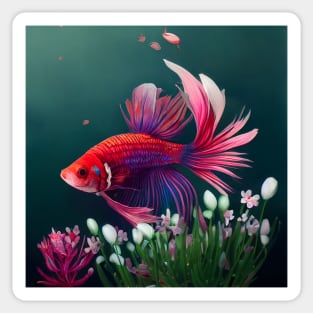 Floral betta fish Sticker